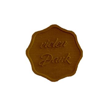 Schokoladengießform Siegel "Vielen Dank"